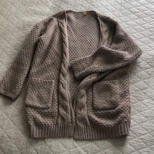 Chunky dusty mauve cardigan